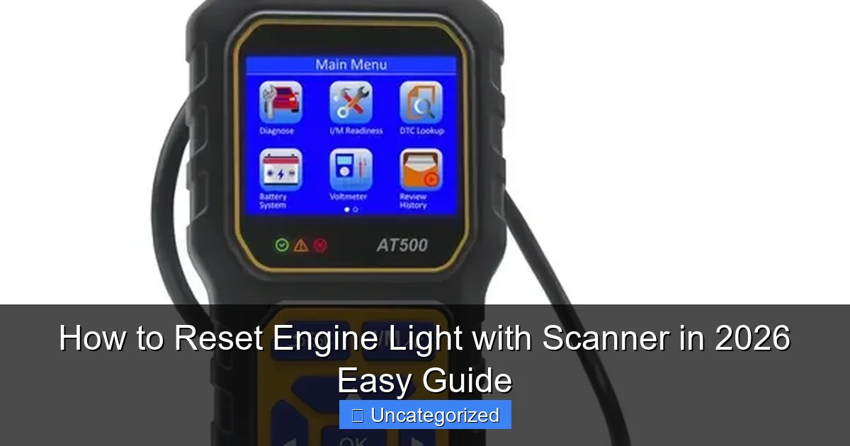 How to Reset Engine Light with Scanner in 2026 Easy Guide