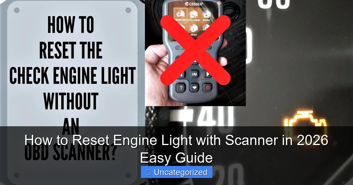 How to Reset Engine Light with Scanner in 2026 Easy Guide