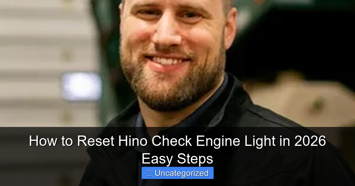 How to Reset Hino Check Engine Light in 2026 Easy Steps