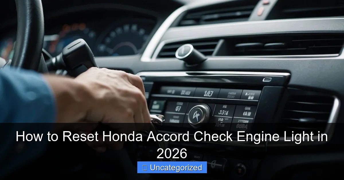 How to Reset Honda Accord Check Engine Light in 2026