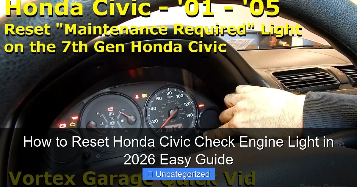 How to Reset Honda Civic Check Engine Light in 2026 Easy Guide