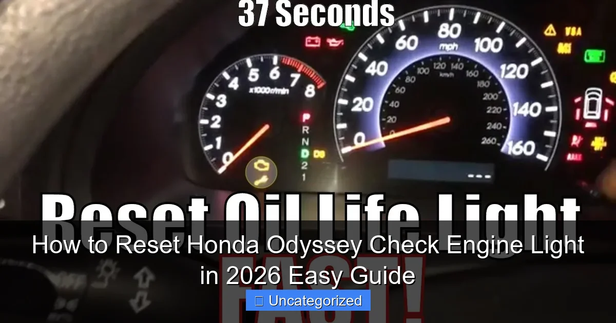 How to Reset Honda Odyssey Check Engine Light in 2026 Easy Guide