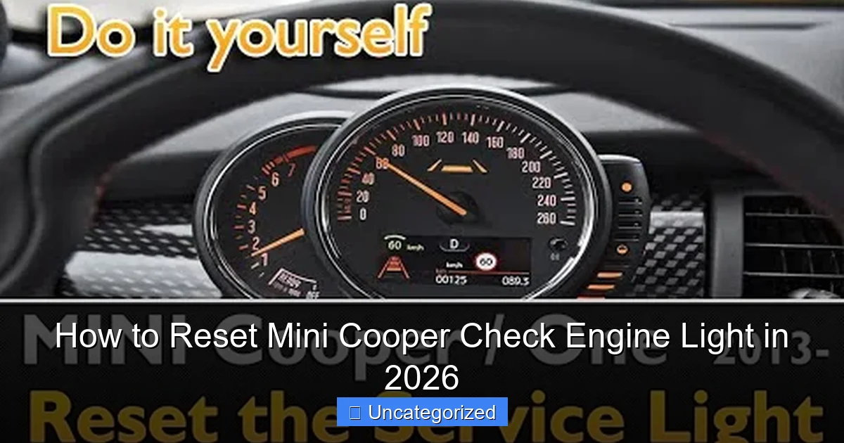 How to Reset Mini Cooper Check Engine Light in 2026