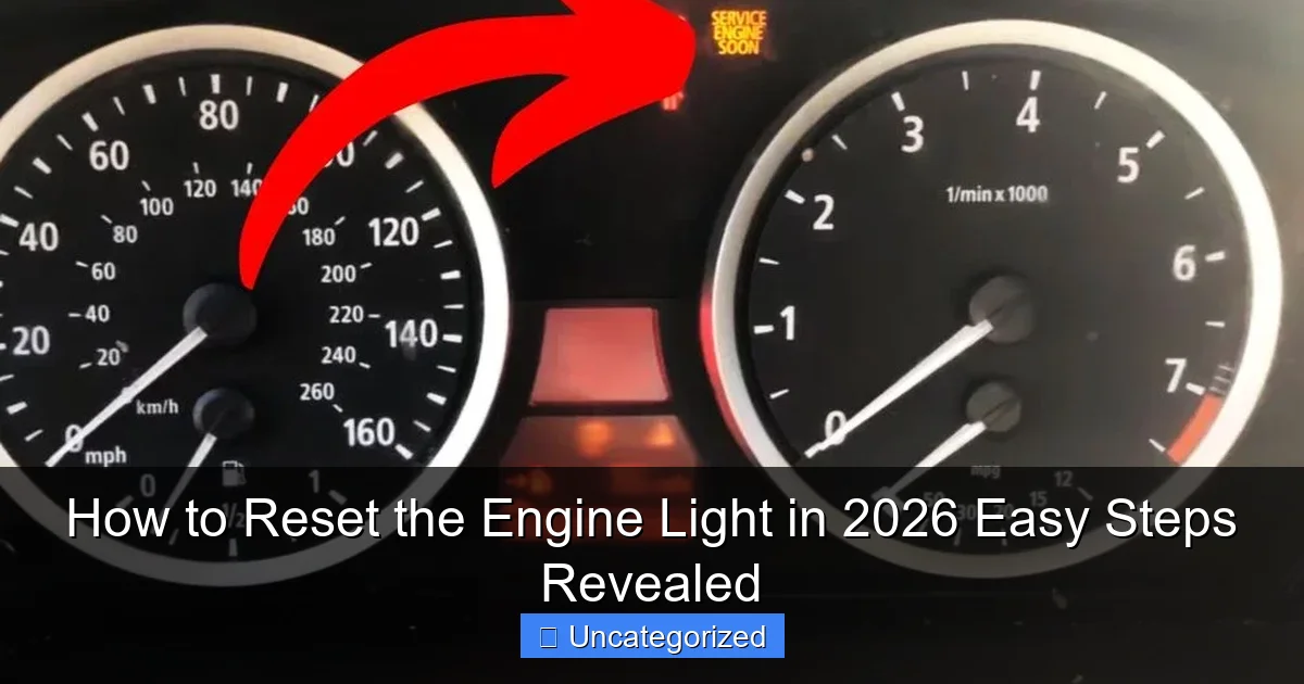 How to Reset the Engine Light in 2026 Easy Steps Revealed