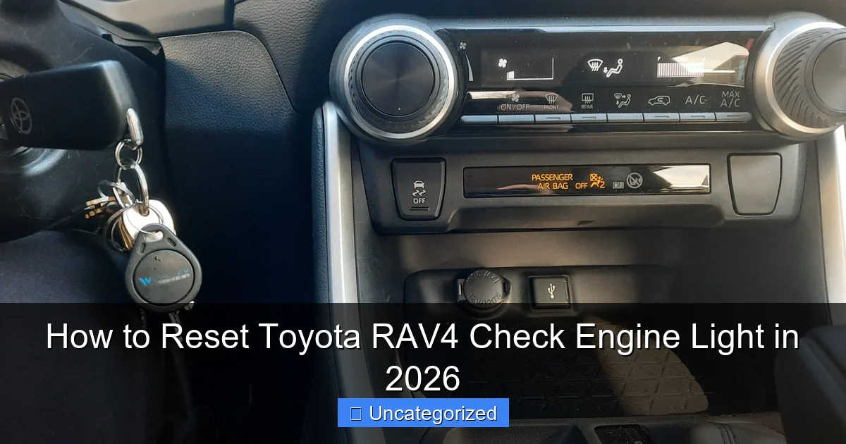 How to Reset Toyota RAV4 Check Engine Light in 2026