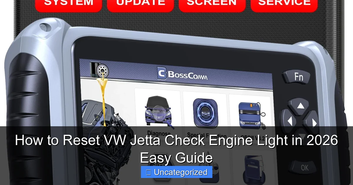 How to Reset VW Jetta Check Engine Light in 2026 Easy Guide