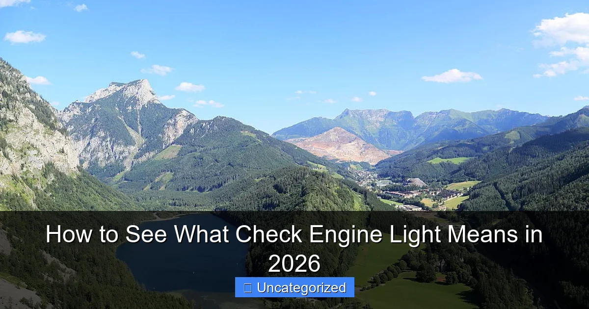 How to See What Check Engine Light Means in 2026