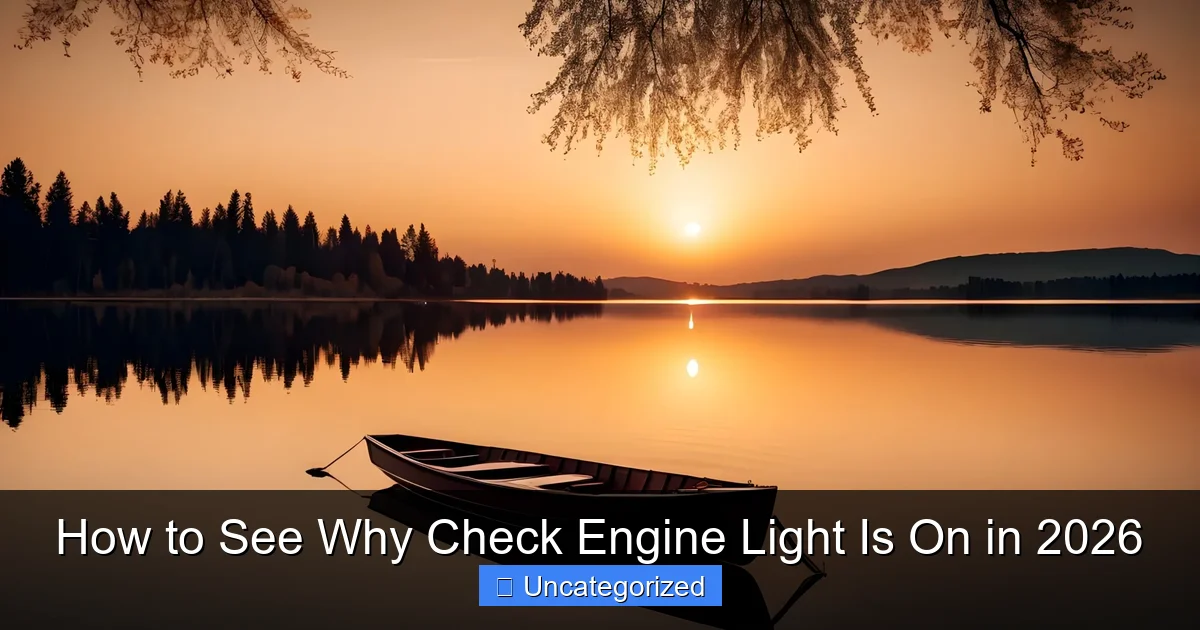 How to See Why Check Engine Light Is On in 2026