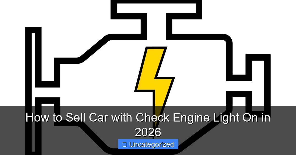 How to Sell Car with Check Engine Light On in 2026