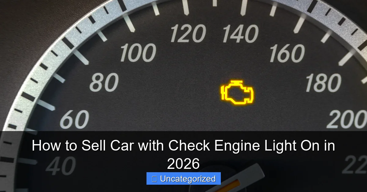 How to Sell Car with Check Engine Light On in 2026