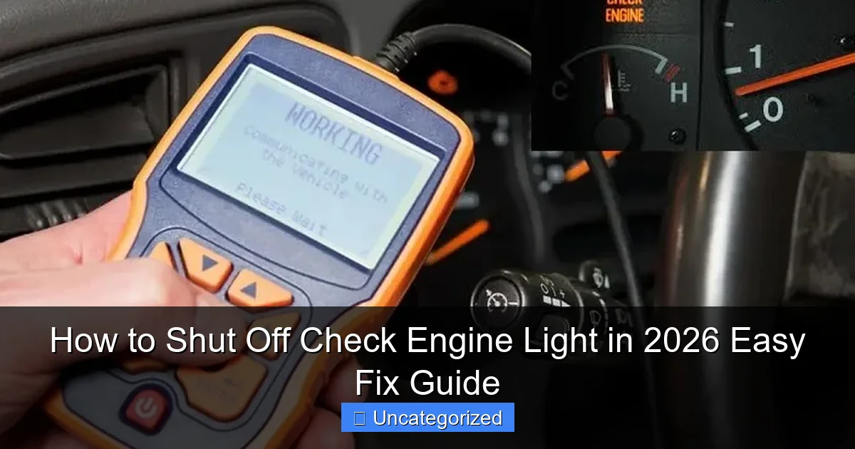 How to Shut Off Check Engine Light in 2026 Easy Fix Guide