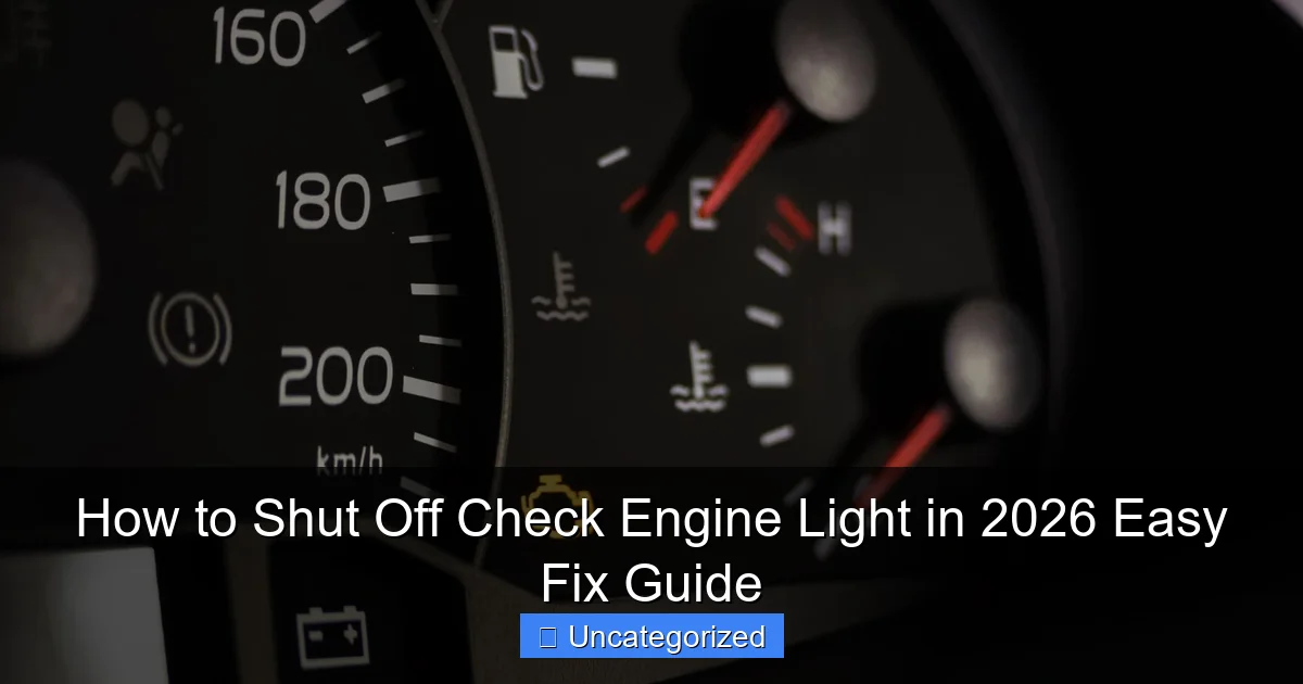 How to Shut Off Check Engine Light in 2026 Easy Fix Guide