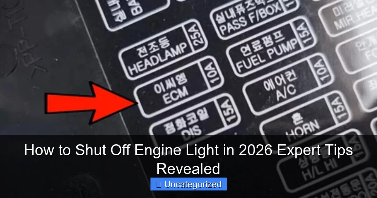 How to Shut Off Engine Light in 2026 Expert Tips Revealed
