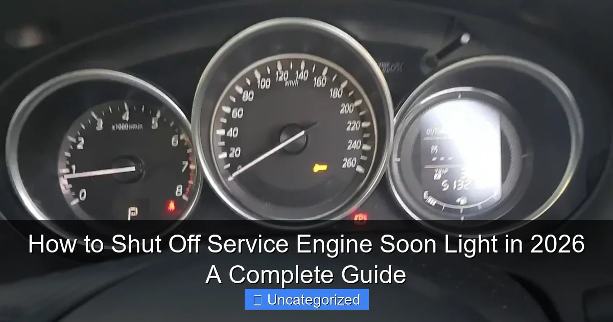 How to Shut Off Service Engine Soon Light in 2026 A Complete Guide