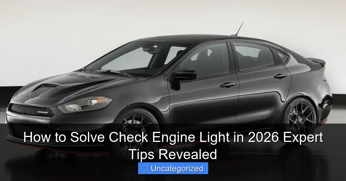 How to Solve Check Engine Light in 2026 Expert Tips Revealed