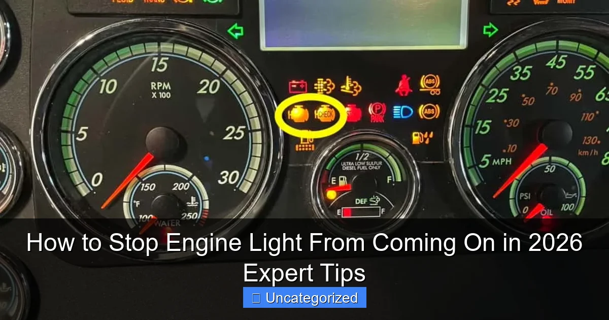 How to Stop Engine Light From Coming On in 2026 Expert Tips