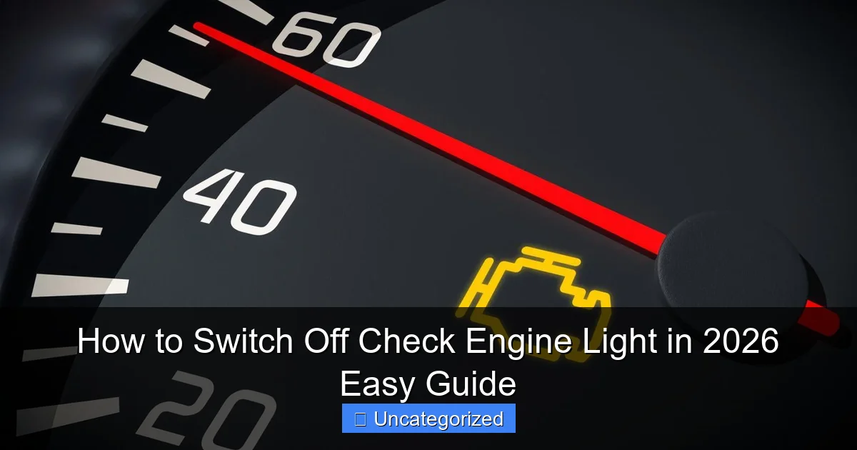 How to Switch Off Check Engine Light in 2026 Easy Guide