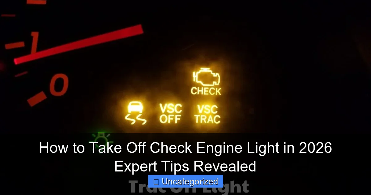 How to Take Off Check Engine Light in 2026 Expert Tips Revealed