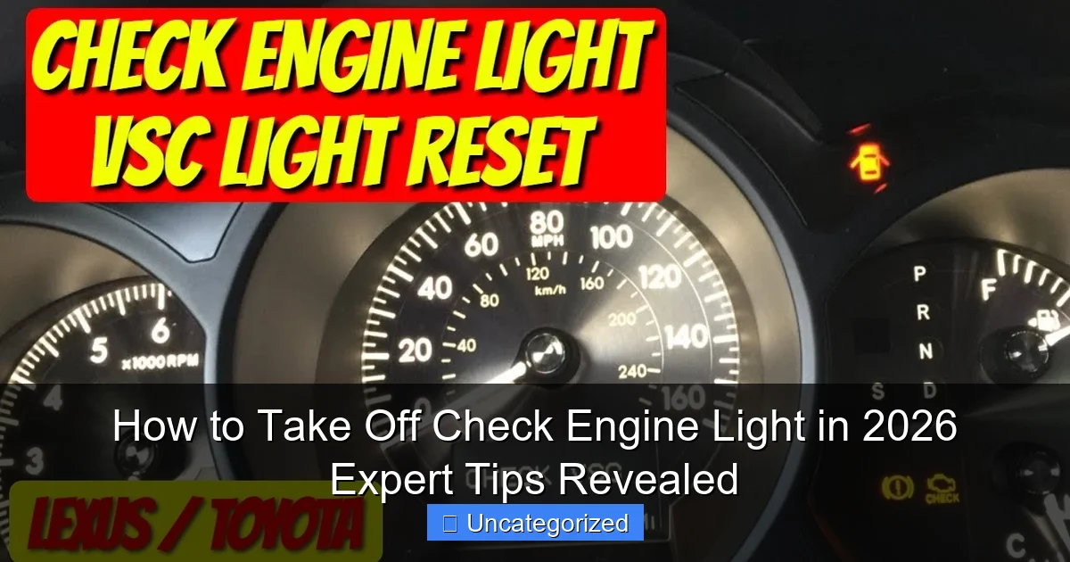 How to Take Off Check Engine Light in 2026 Expert Tips Revealed