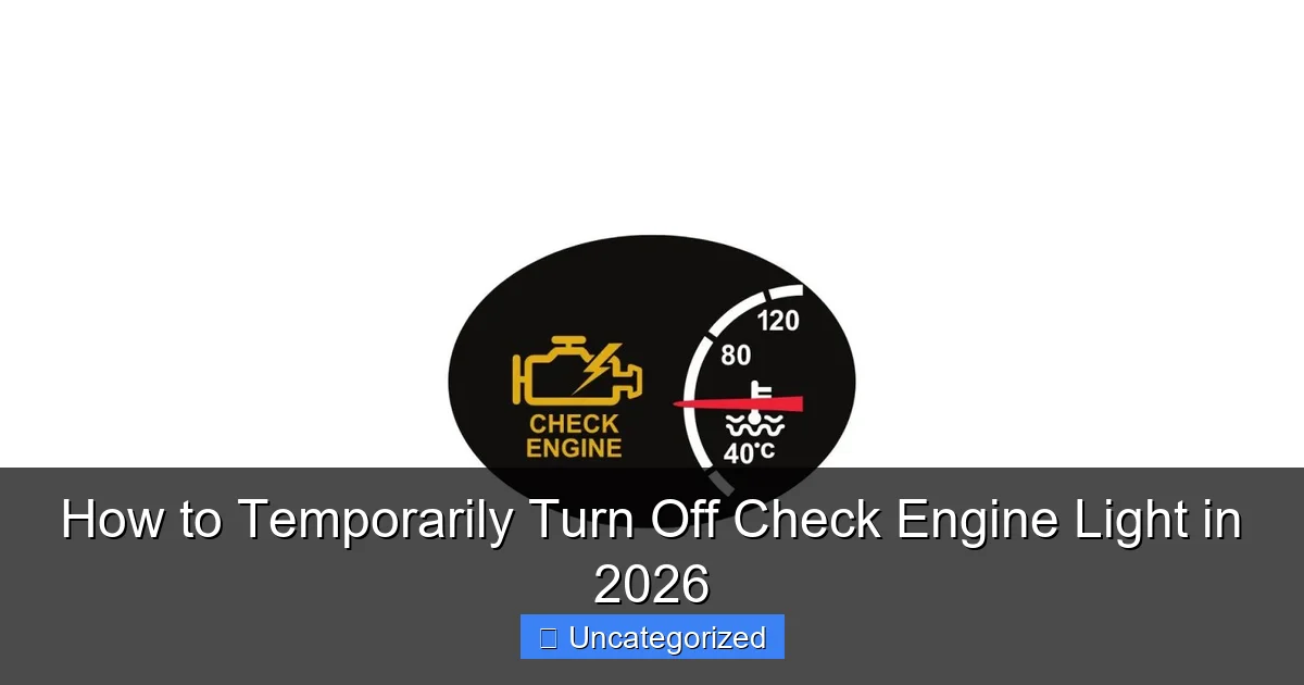 How to Temporarily Turn Off Check Engine Light in 2026