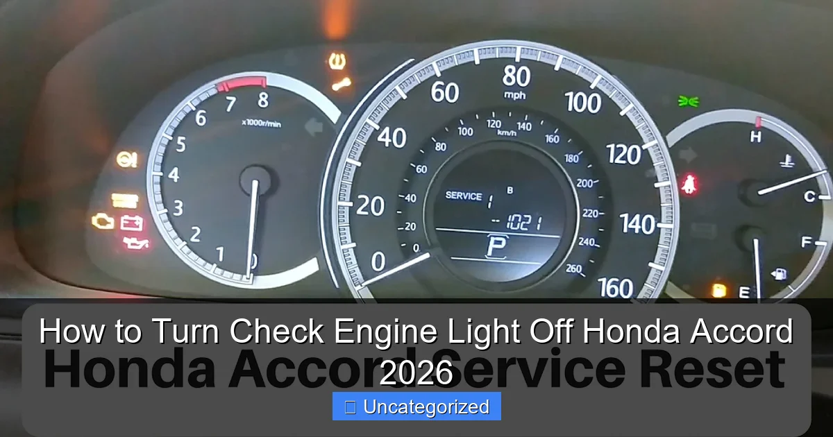 How to Turn Check Engine Light Off Honda Accord 2026