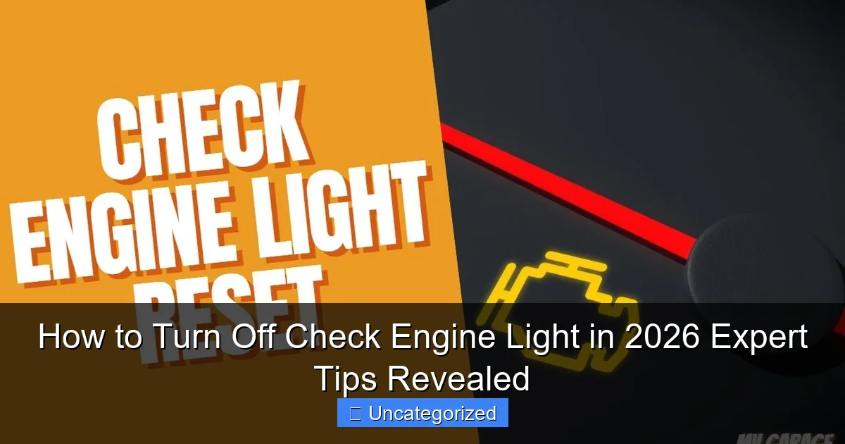 How to Turn Off Check Engine Light in 2026 Expert Tips Revealed
