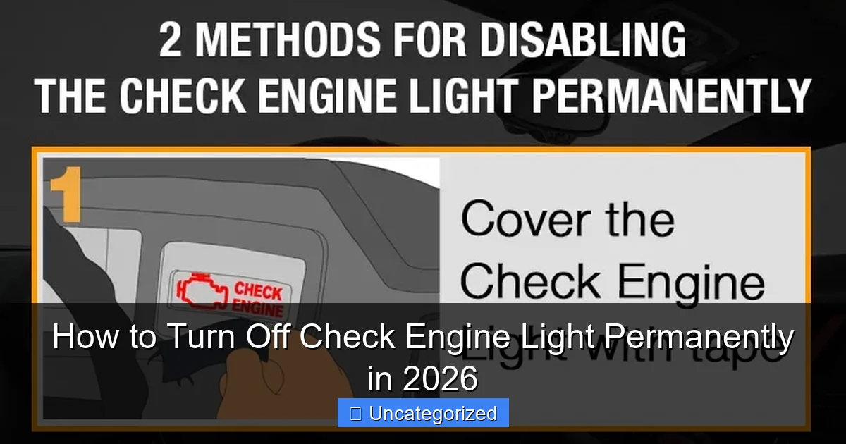 How to Turn Off Check Engine Light Permanently in 2026
