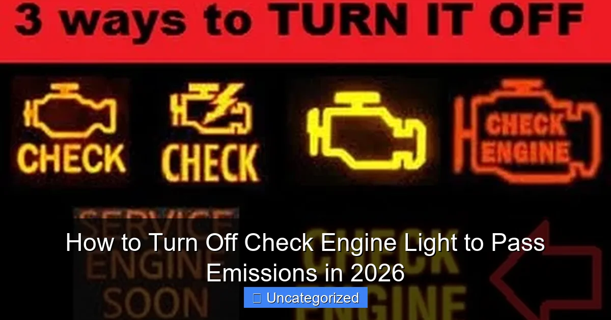 How to Turn Off Check Engine Light to Pass Emissions in 2026