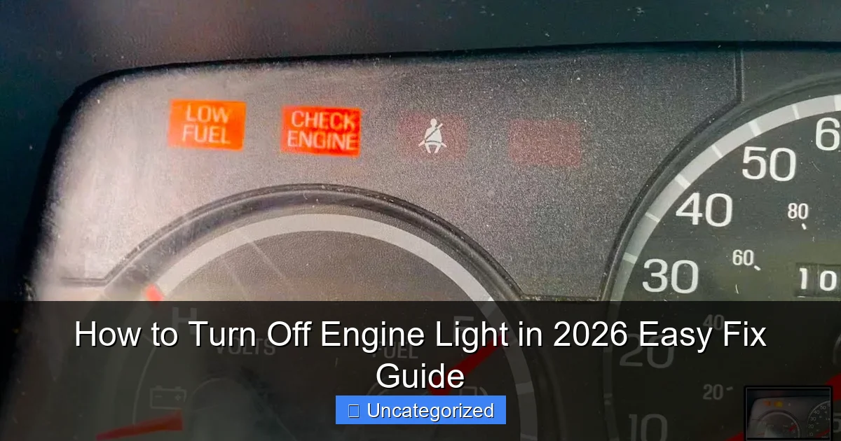 How to Turn Off Engine Light in 2026 Easy Fix Guide