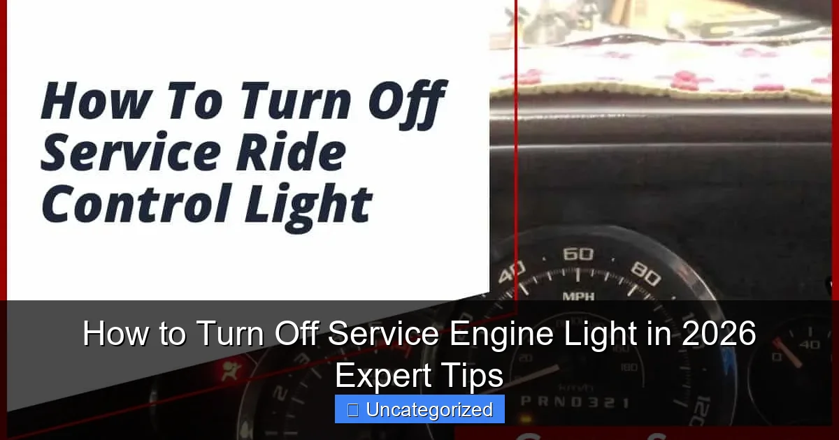 How to Turn Off Service Engine Light in 2026 Expert Tips