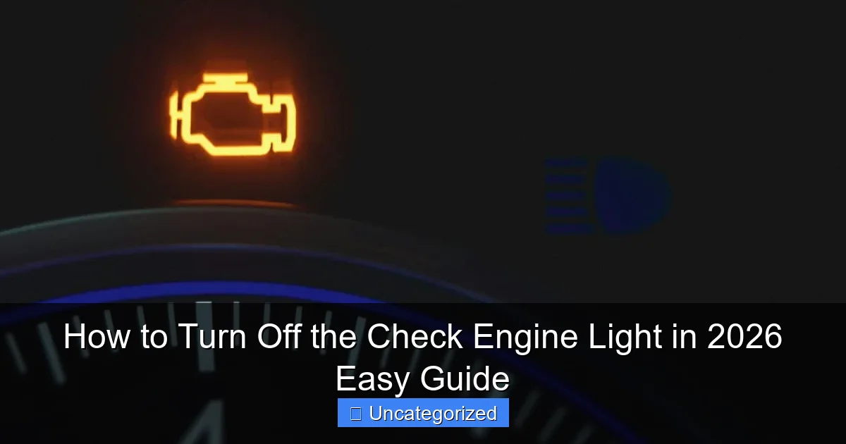 How to Turn Off the Check Engine Light in 2026 Easy Guide