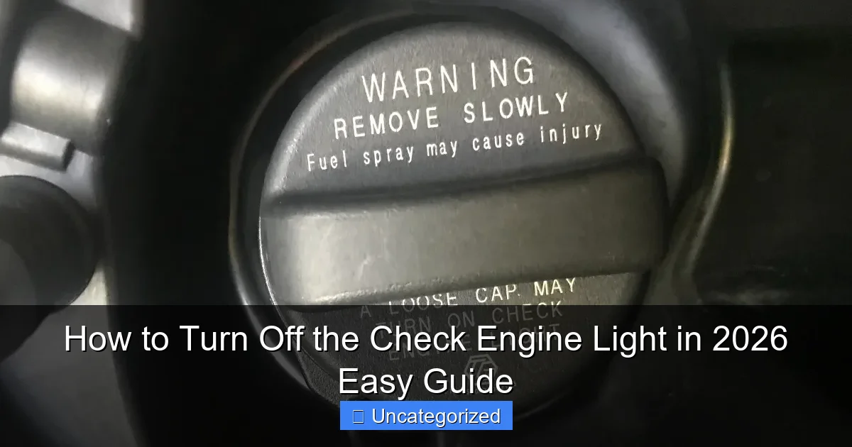 How to Turn Off the Check Engine Light in 2026 Easy Guide