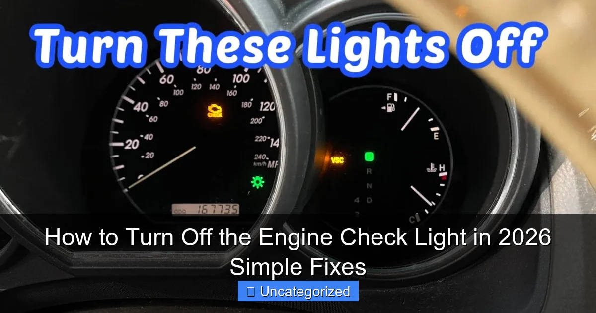 How to Turn Off the Engine Check Light in 2026 Simple Fixes