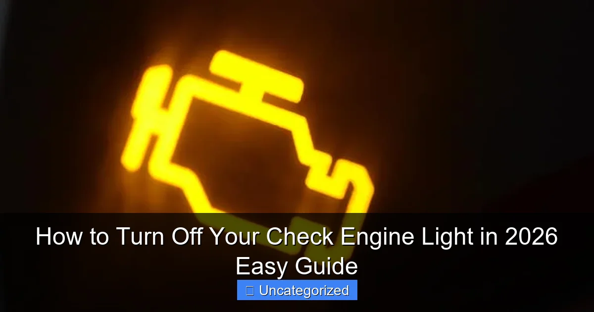 How to Turn Off Your Check Engine Light in 2026 Easy Guide
