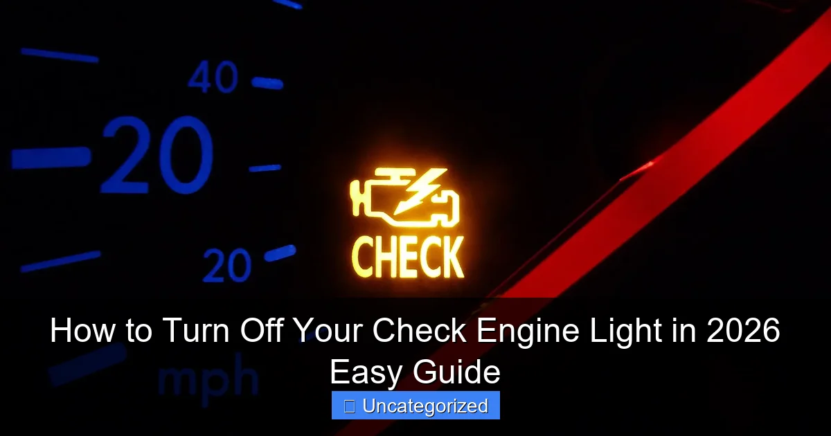 How to Turn Off Your Check Engine Light in 2026 Easy Guide