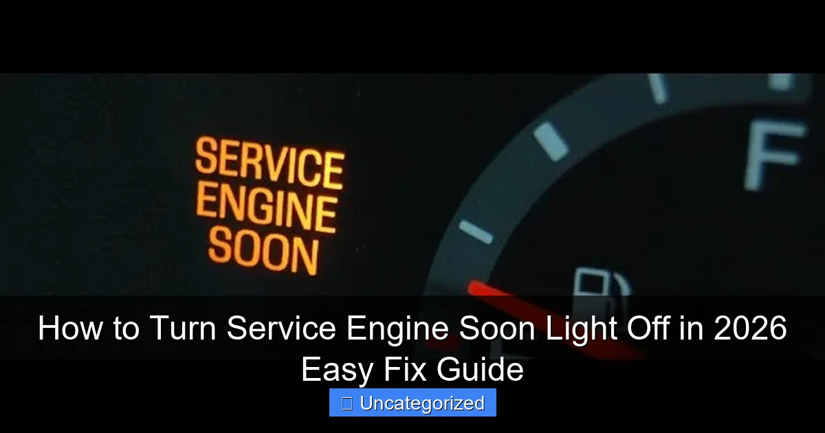 How to Turn Service Engine Soon Light Off in 2026 Easy Fix Guide