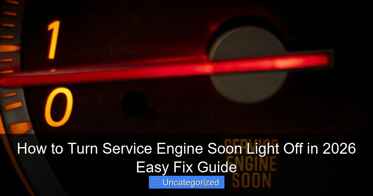 How to Turn Service Engine Soon Light Off in 2026 Easy Fix Guide