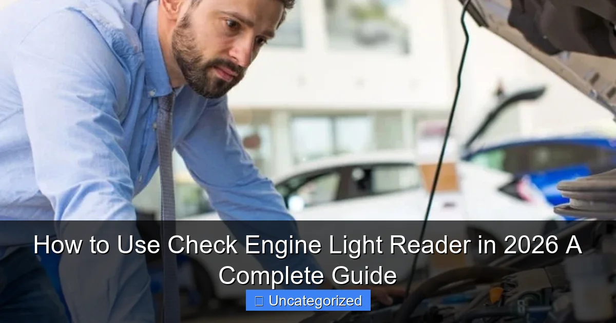 How to Use Check Engine Light Reader in 2026 A Complete Guide