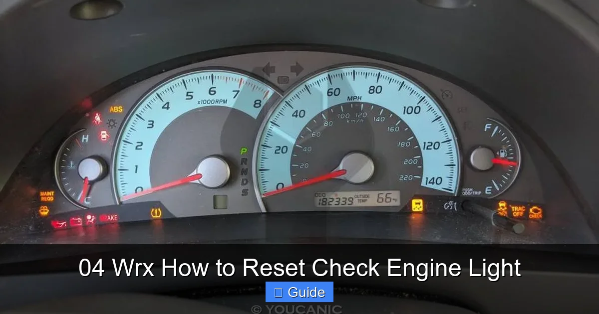04 Wrx How to Reset Check Engine Light