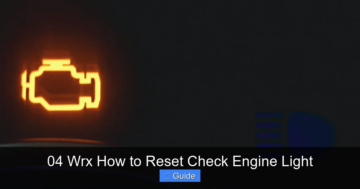 04 Wrx How to Reset Check Engine Light