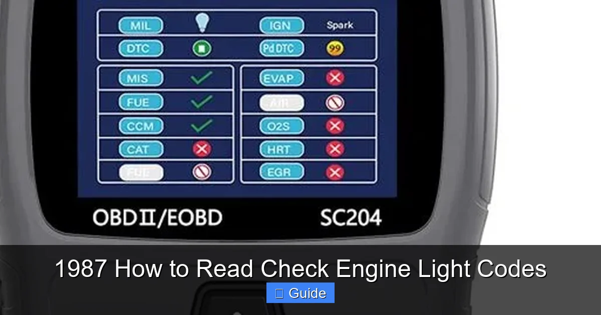1987 How to Read Check Engine Light Codes
