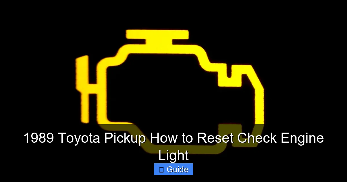1989 Toyota Pickup How to Reset Check Engine Light