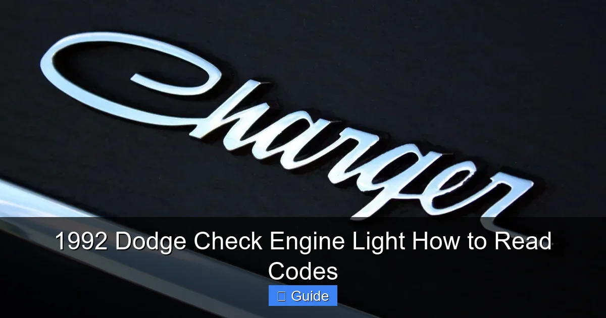 1992 Dodge Check Engine Light How to Read Codes