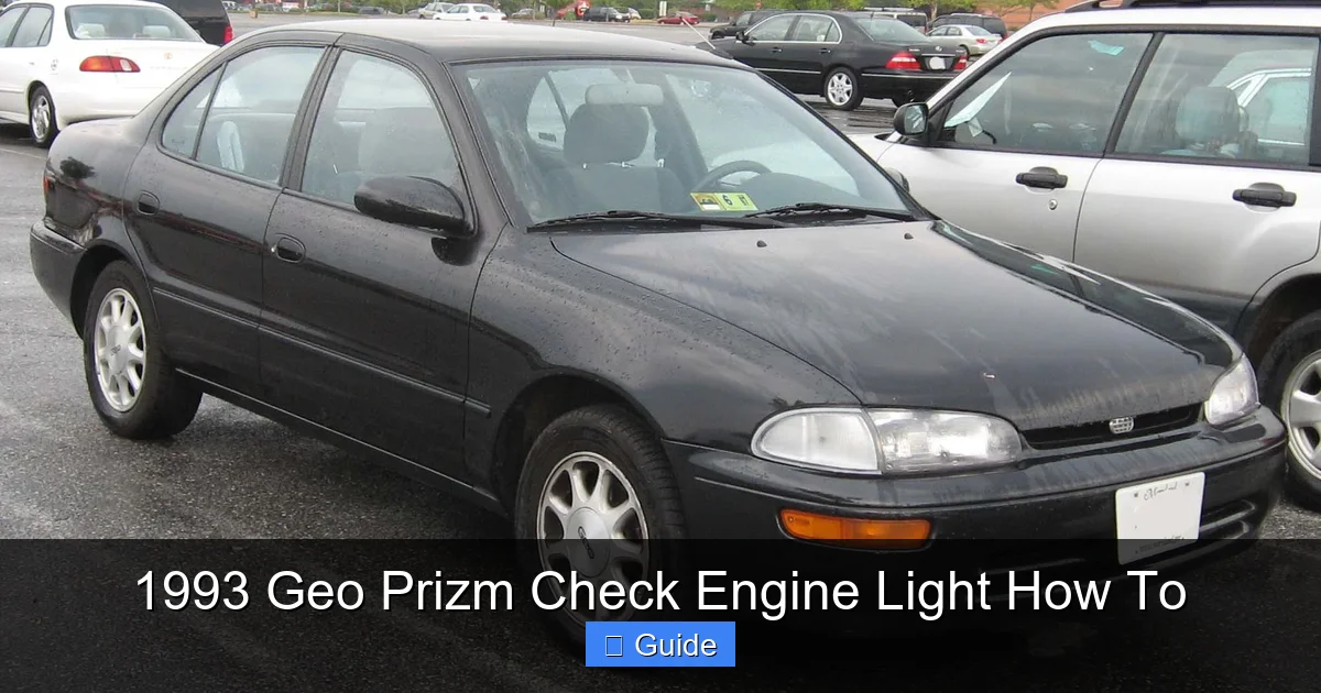 1993 Geo Prizm Check Engine Light How To