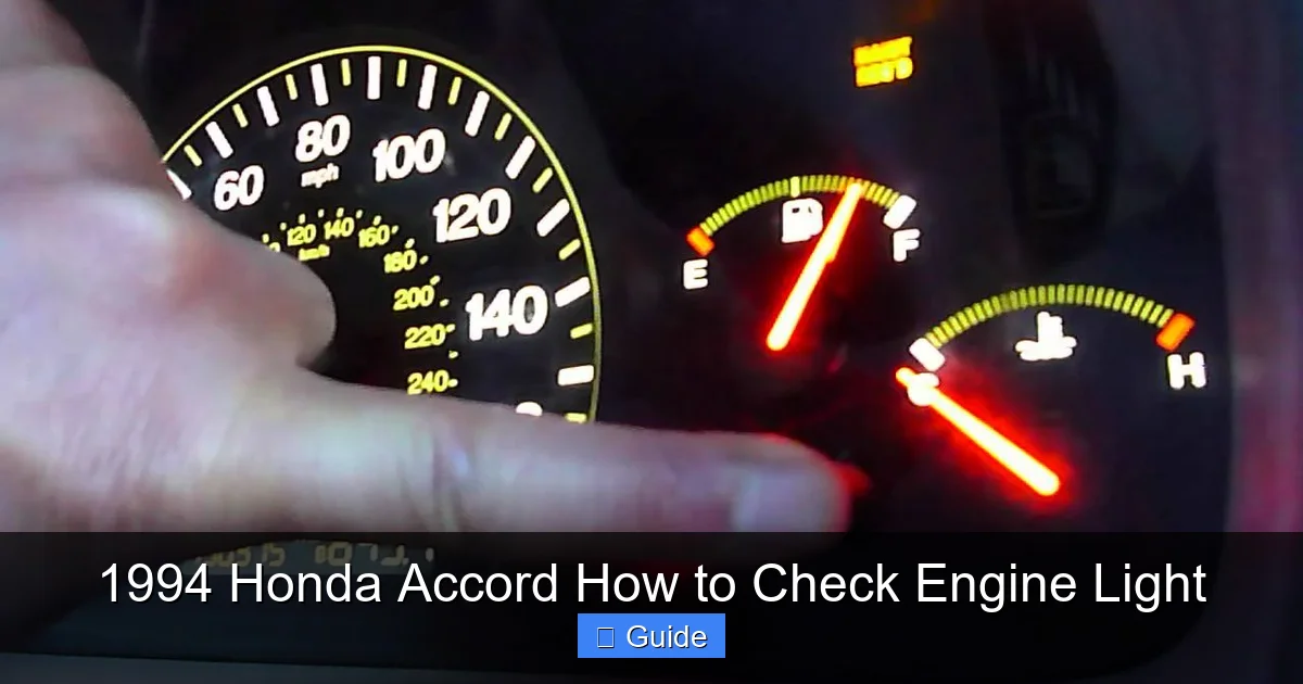1994 Honda Accord How to Check Engine Light