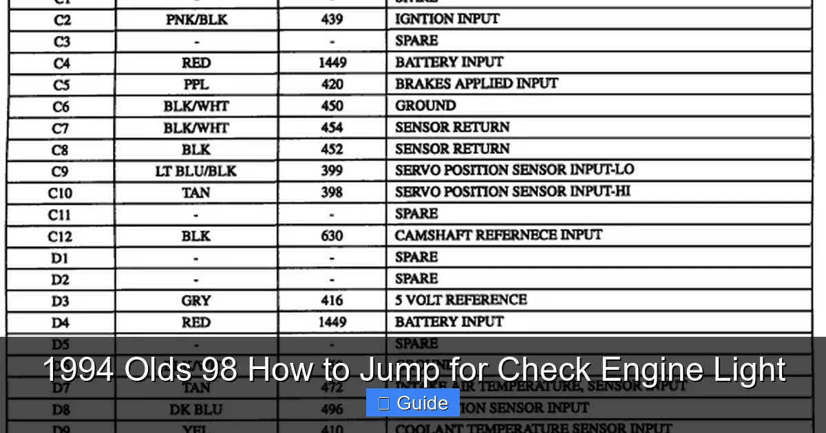 1994 Olds 98 How to Jump for Check Engine Light