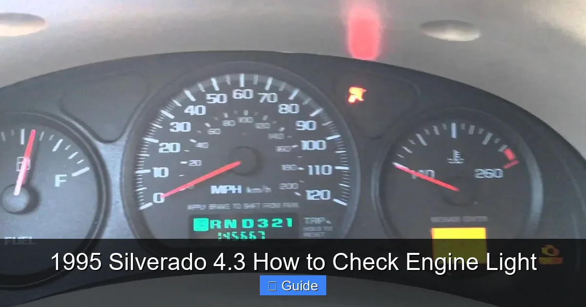 1995 Silverado 4.3 How to Check Engine Light