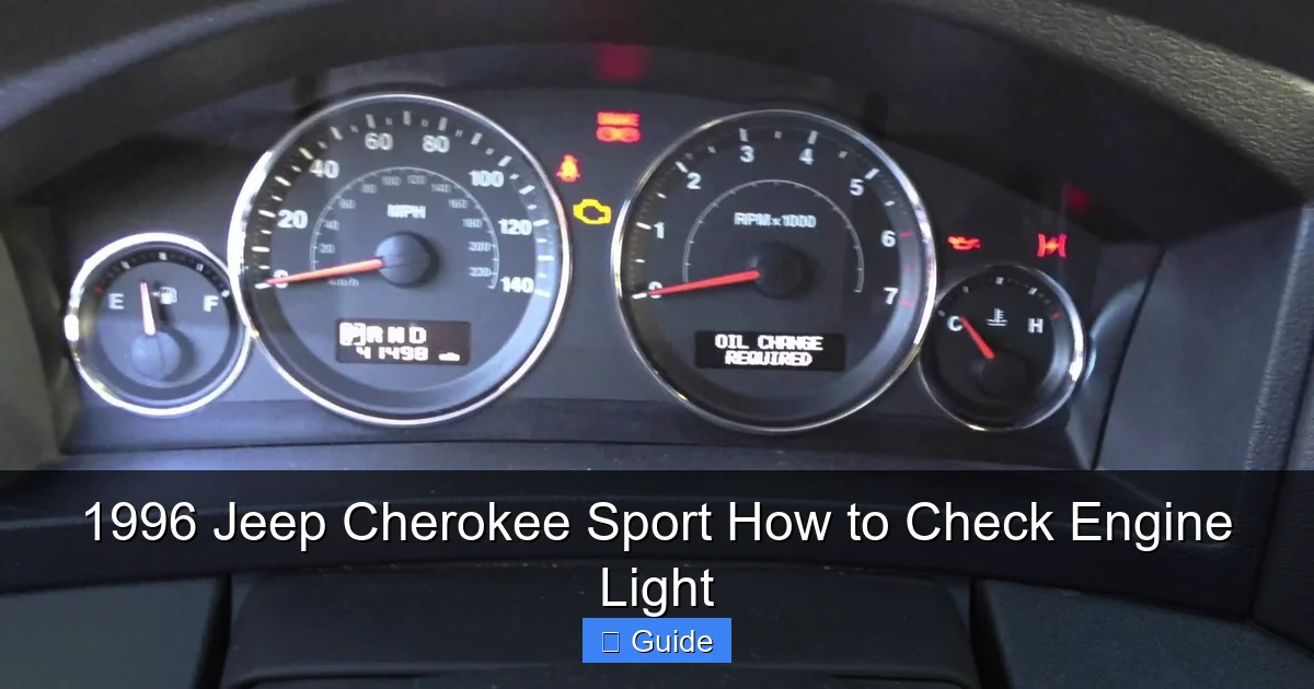 1996 Jeep Cherokee Sport How to Check Engine Light