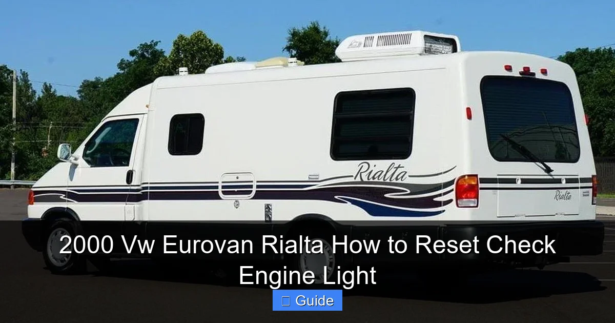2000 Vw Eurovan Rialta How to Reset Check Engine Light