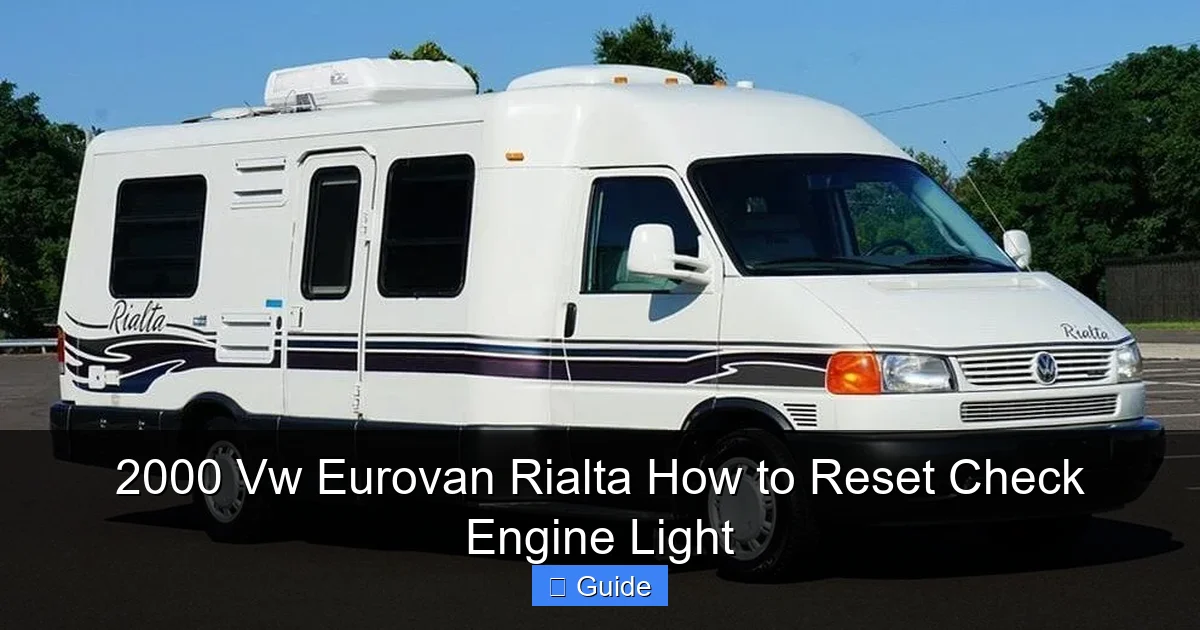2000 Vw Eurovan Rialta How to Reset Check Engine Light